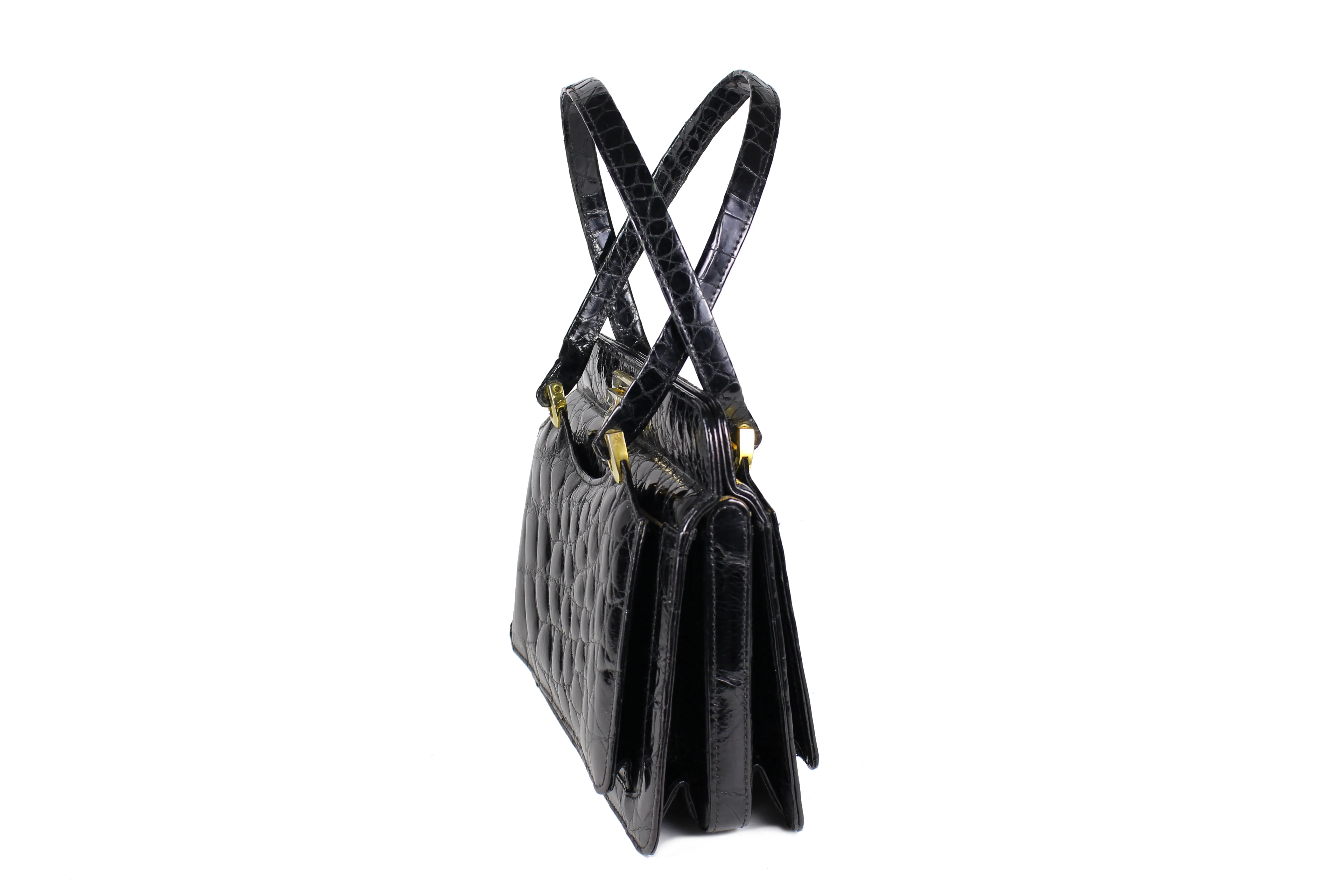EL CORTE INGLÉS black crocodile skin handbag