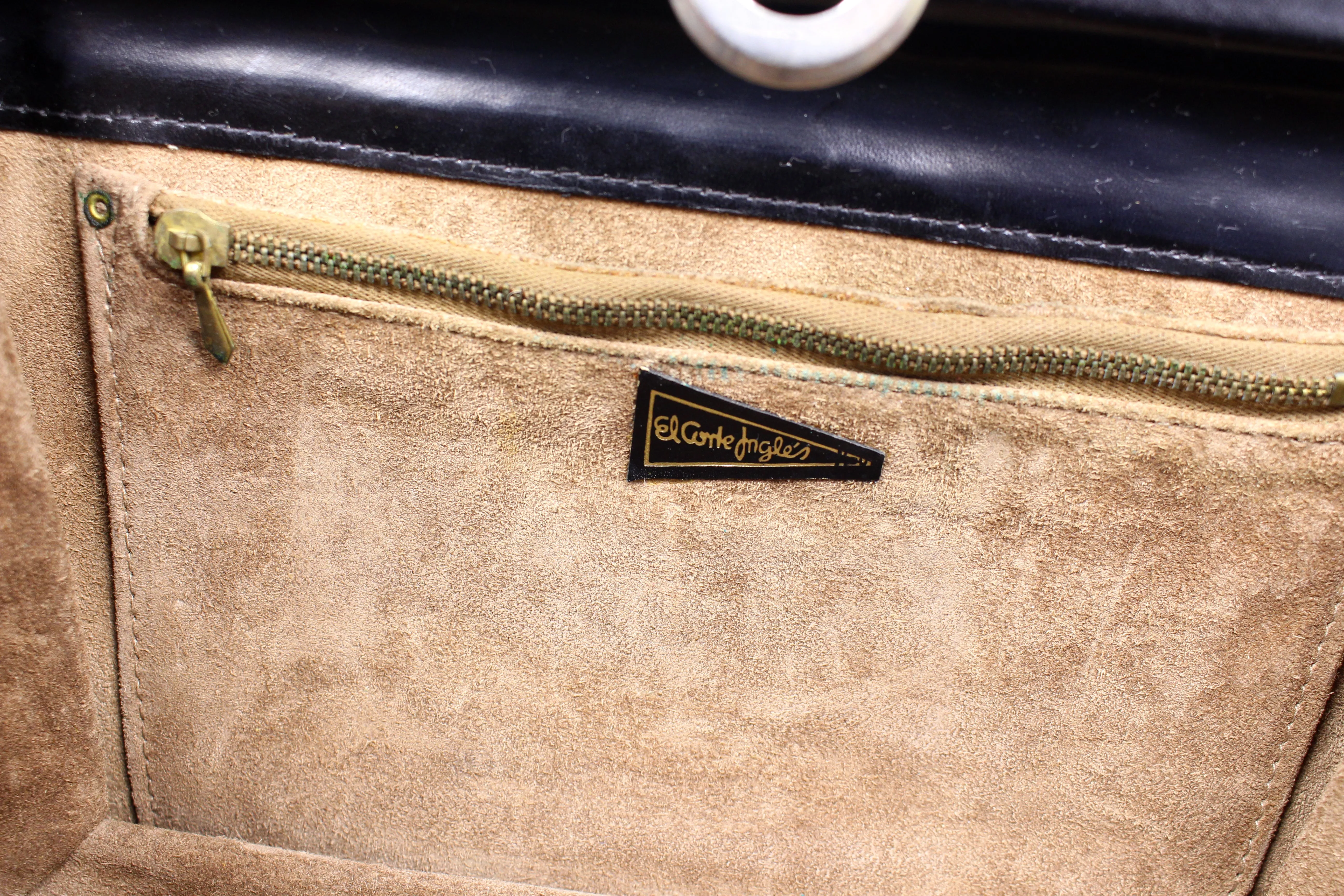 EL CORTE INGLÉS black crocodile skin handbag
