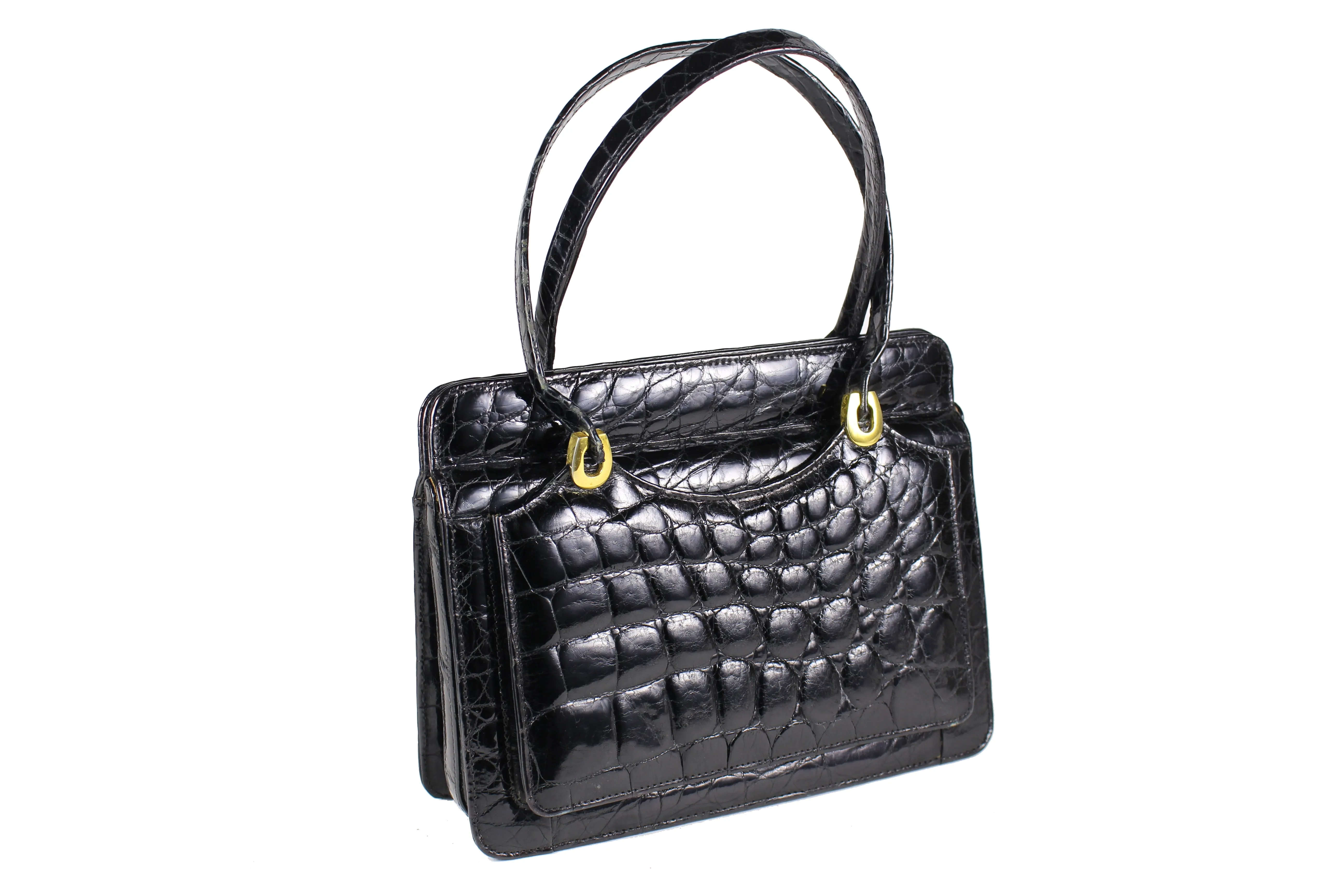 EL CORTE INGLÉS black crocodile skin handbag