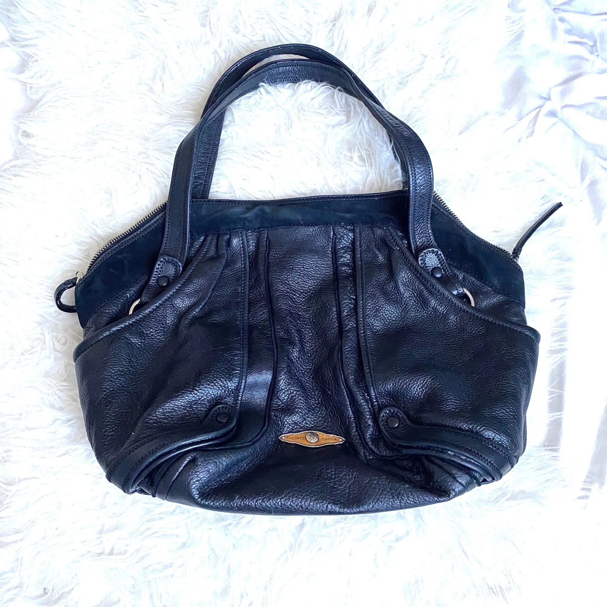 Elliott Lucca Black Leather Large Handbag (see notes)