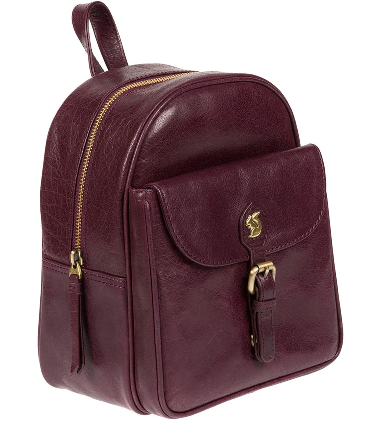 'Eloise' Plum Leather Backpack