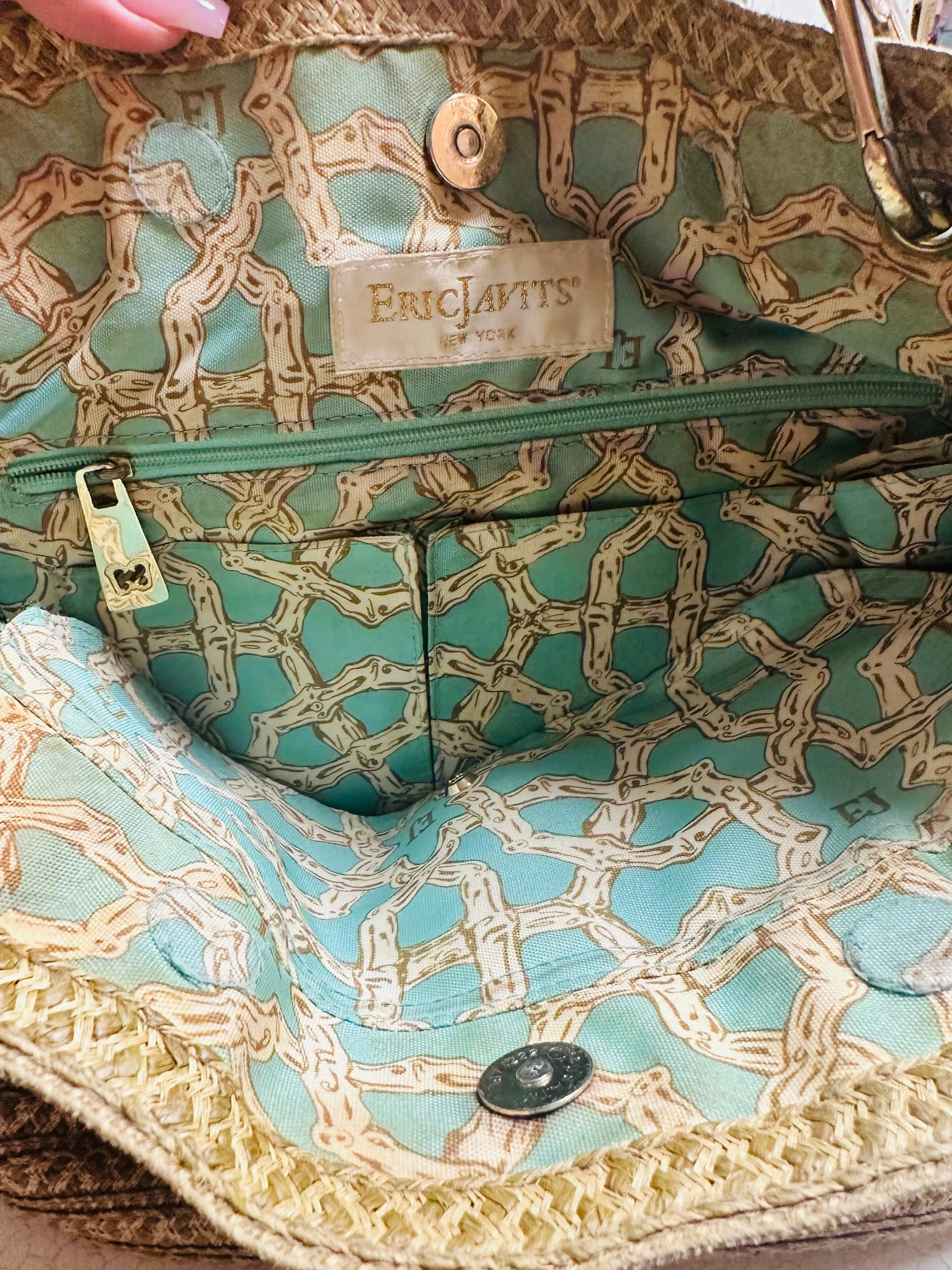 ERIC JAVITS straw shoulder Bag for Women (Preowned)