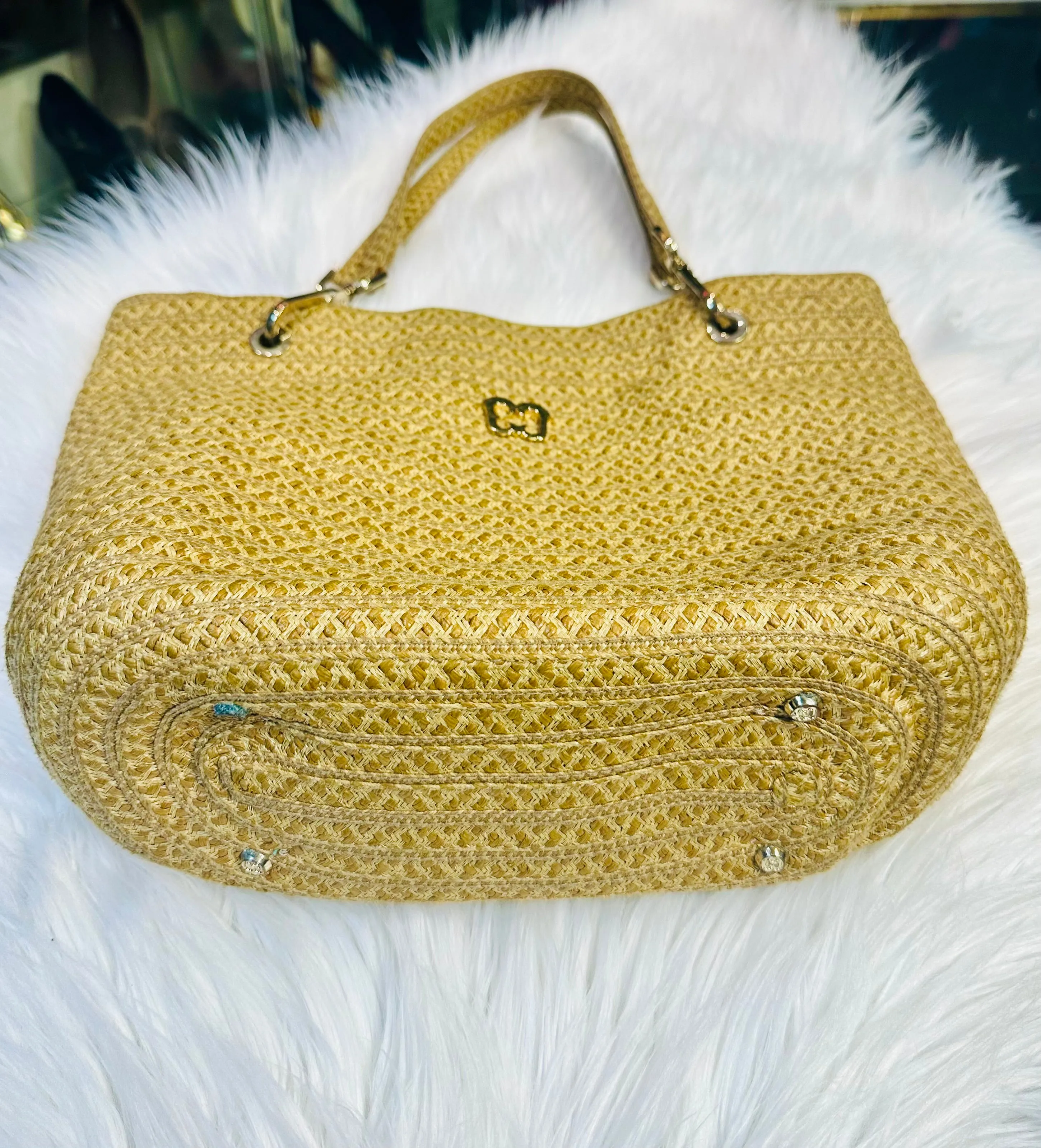 ERIC JAVITS straw shoulder Bag for Women (Preowned)