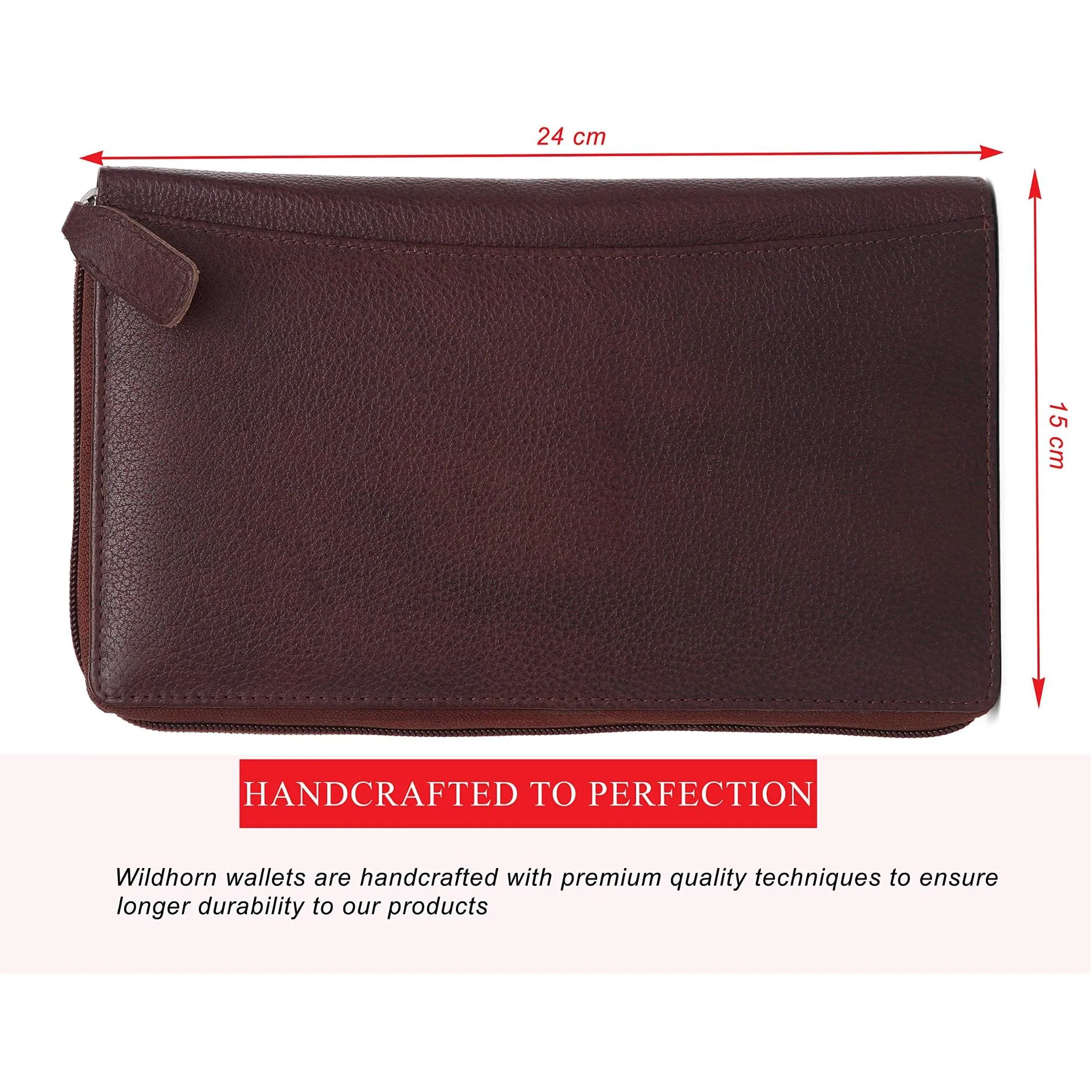 ETHAN RFID Protected Maroon Leather Passport Holder for Men & Women