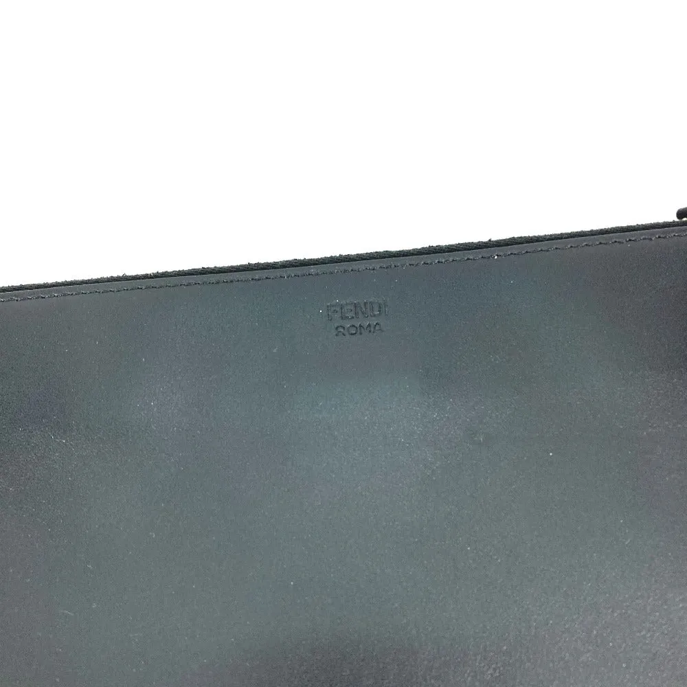 FENDI Clutch bag 7N0078 leather black Monster Bugs mens Used