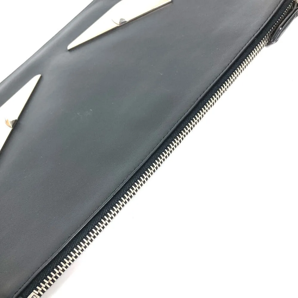 FENDI Clutch bag 7N0078 leather black Monster Bugs mens Used