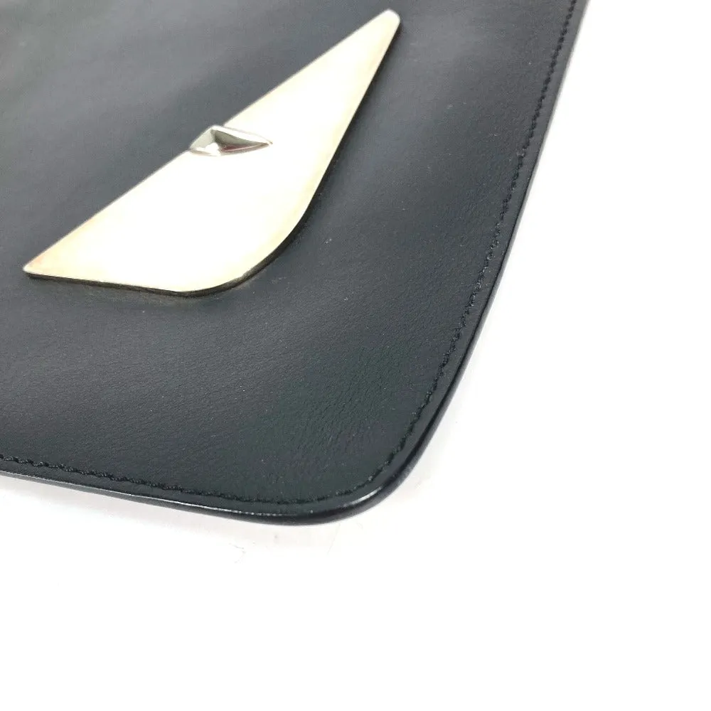 FENDI Clutch bag 7N0078 leather black Monster Bugs mens Used