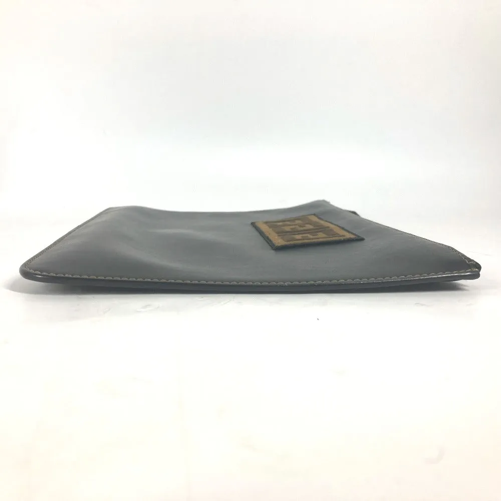 FENDI Clutch bag 7N0078 leather black Pouch Zucca logo mens Used