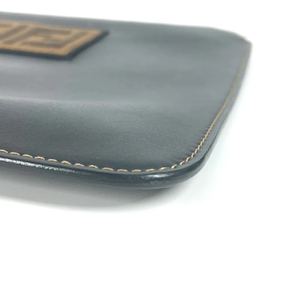FENDI Clutch bag 7N0078 leather black Pouch Zucca logo mens Used