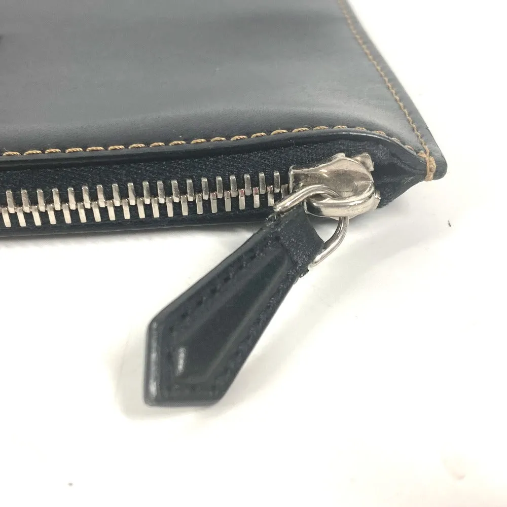 FENDI Clutch bag 7N0078 leather black Pouch Zucca logo mens Used