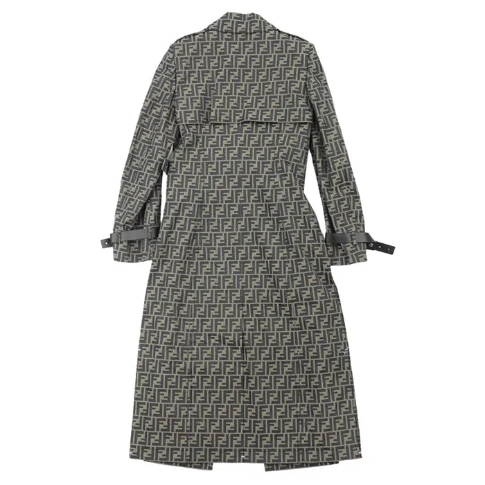 FENDI coat polyester Khaki, Brown FF8887 A5W3 36