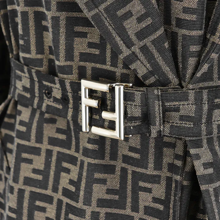 FENDI coat polyester Khaki, Brown FF8887 A5W3 36