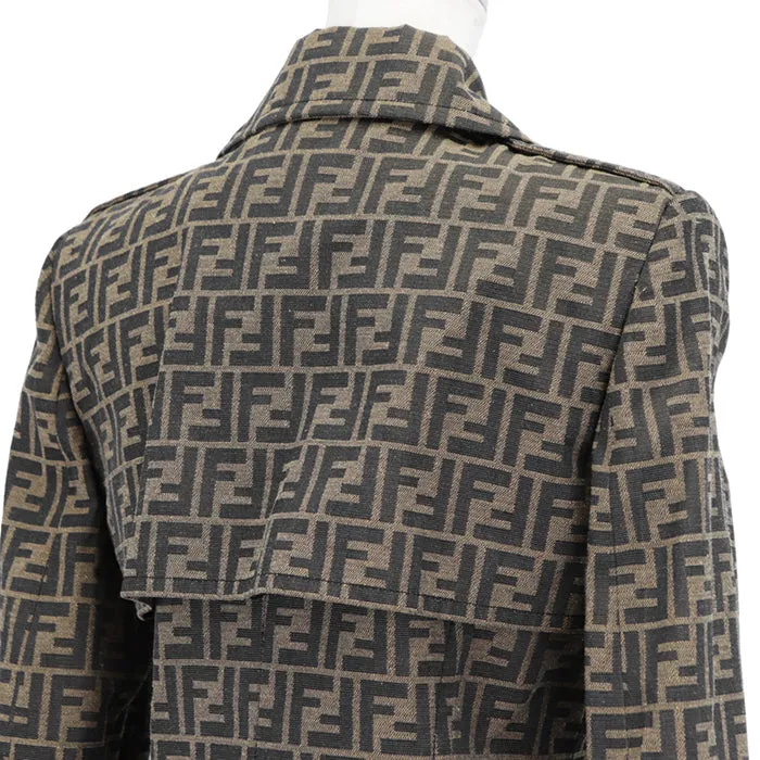 FENDI coat polyester Khaki, Brown FF8887 A5W3 36