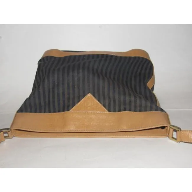 Fendi Vintage Pursesdesigner Purses Blackgreycamel Coated Canvas And Leather Cross Body Bag