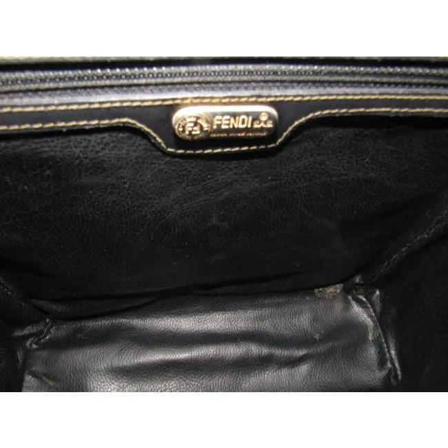 Fendi Vintage Pursesdesigner Purses Blackgreycamel Coated Canvas And Leather Cross Body Bag