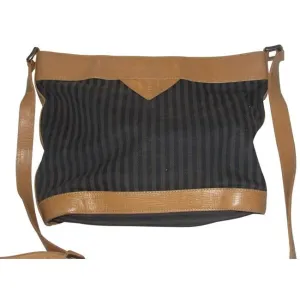 Fendi Vintage Pursesdesigner Purses Blackgreycamel Coated Canvas And Leather Cross Body Bag