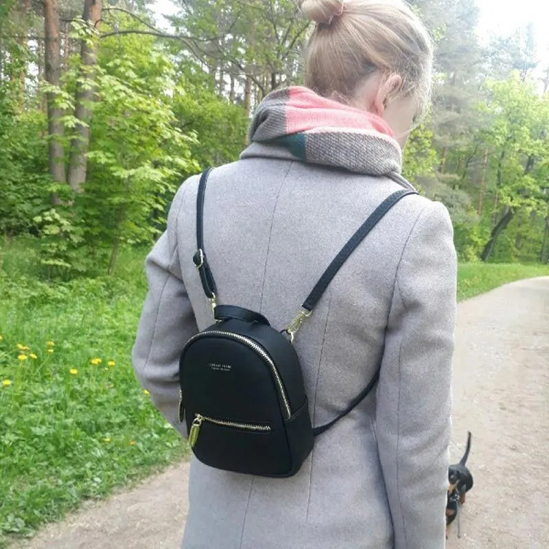 Forever Young Small Designer PU Leather Backpack
