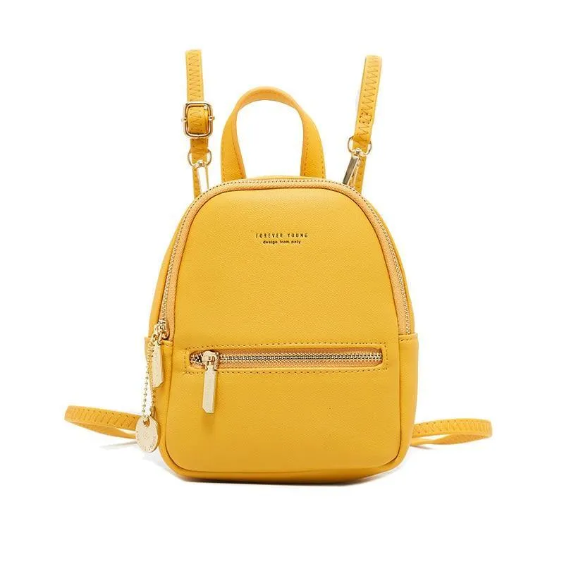Forever Young Small Designer PU Leather Backpack