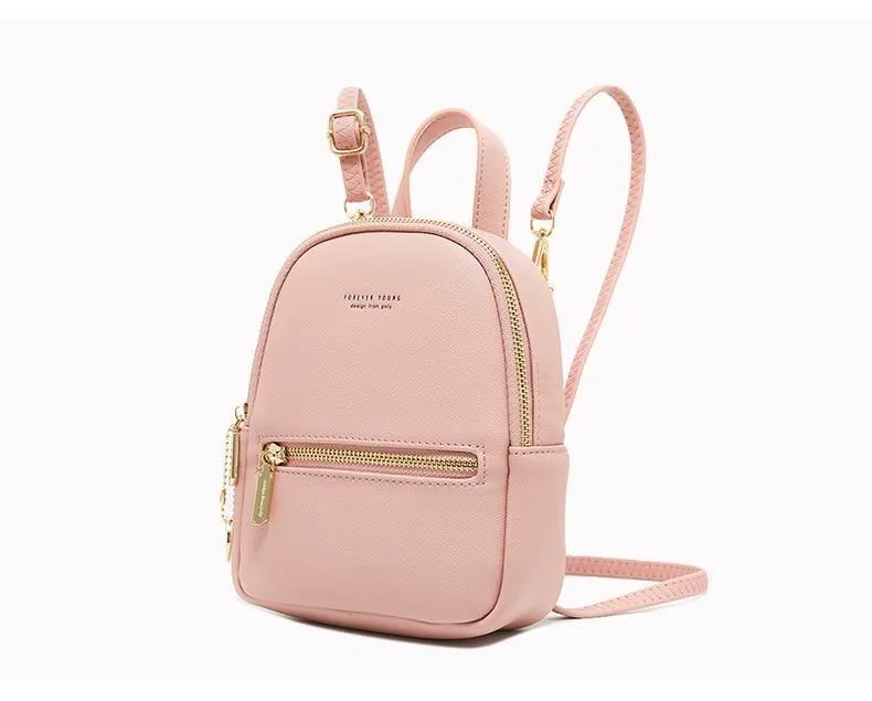 Forever Young Small Designer PU Leather Backpack