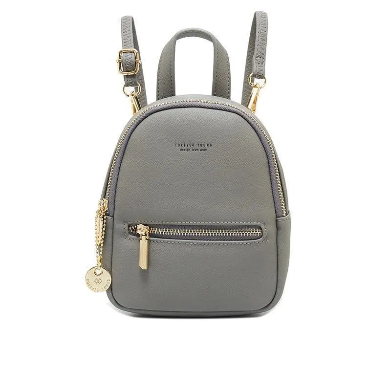 Forever Young Small Designer PU Leather Backpack