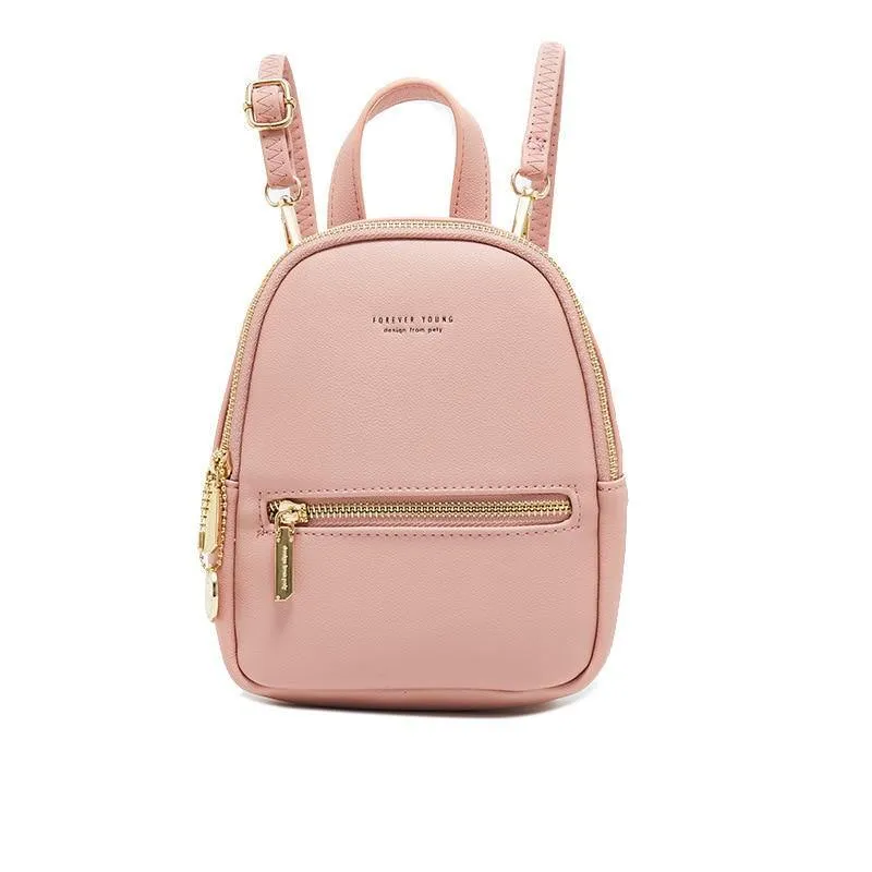 Forever Young Small Designer PU Leather Backpack