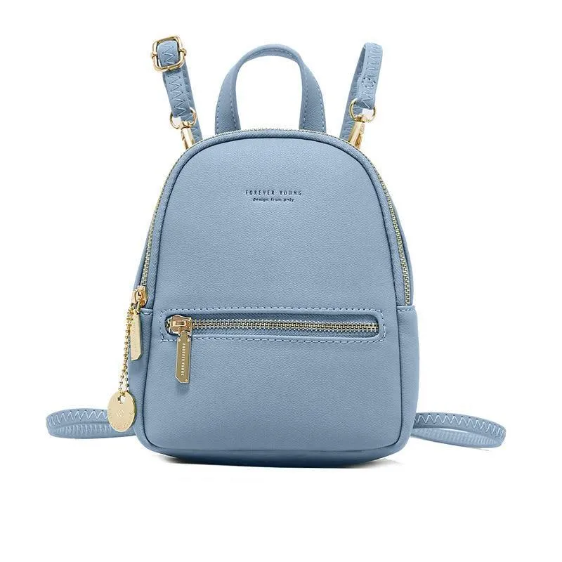 Forever Young Small Designer PU Leather Backpack