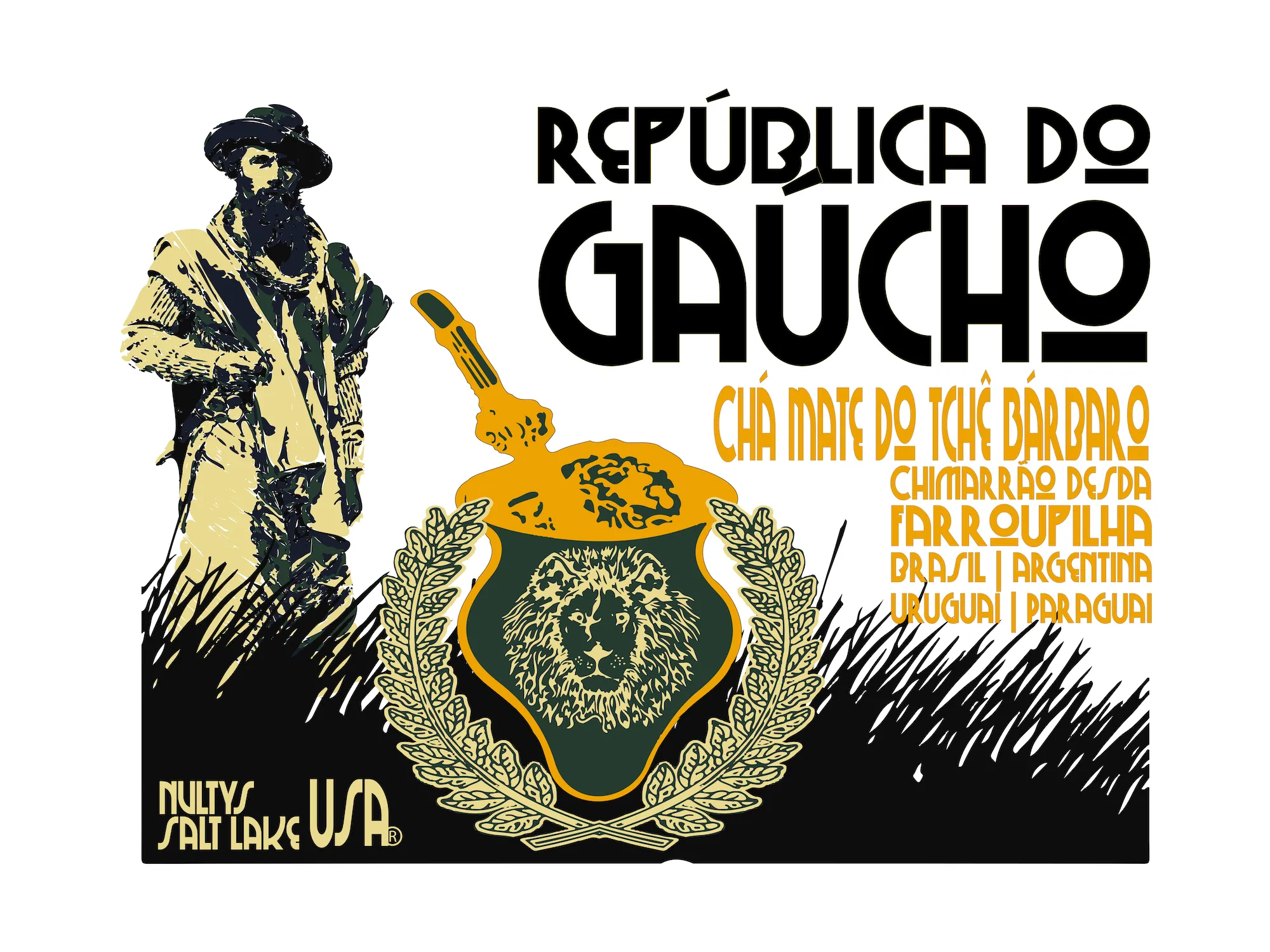 GAUCHO YERBA MATE BURLAP TOTE BAG