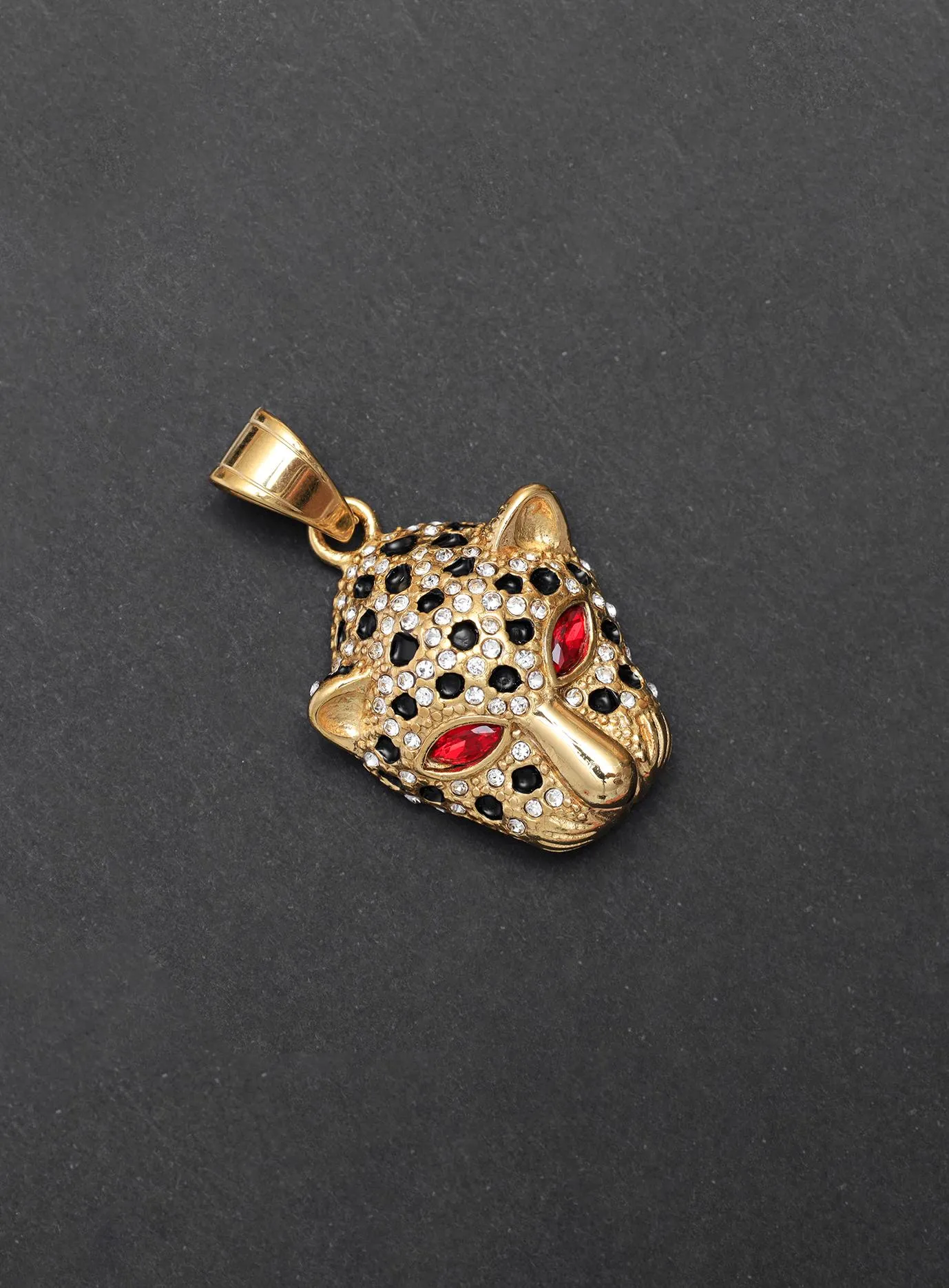 GD Red Eyed Leopard Diamante Pendant