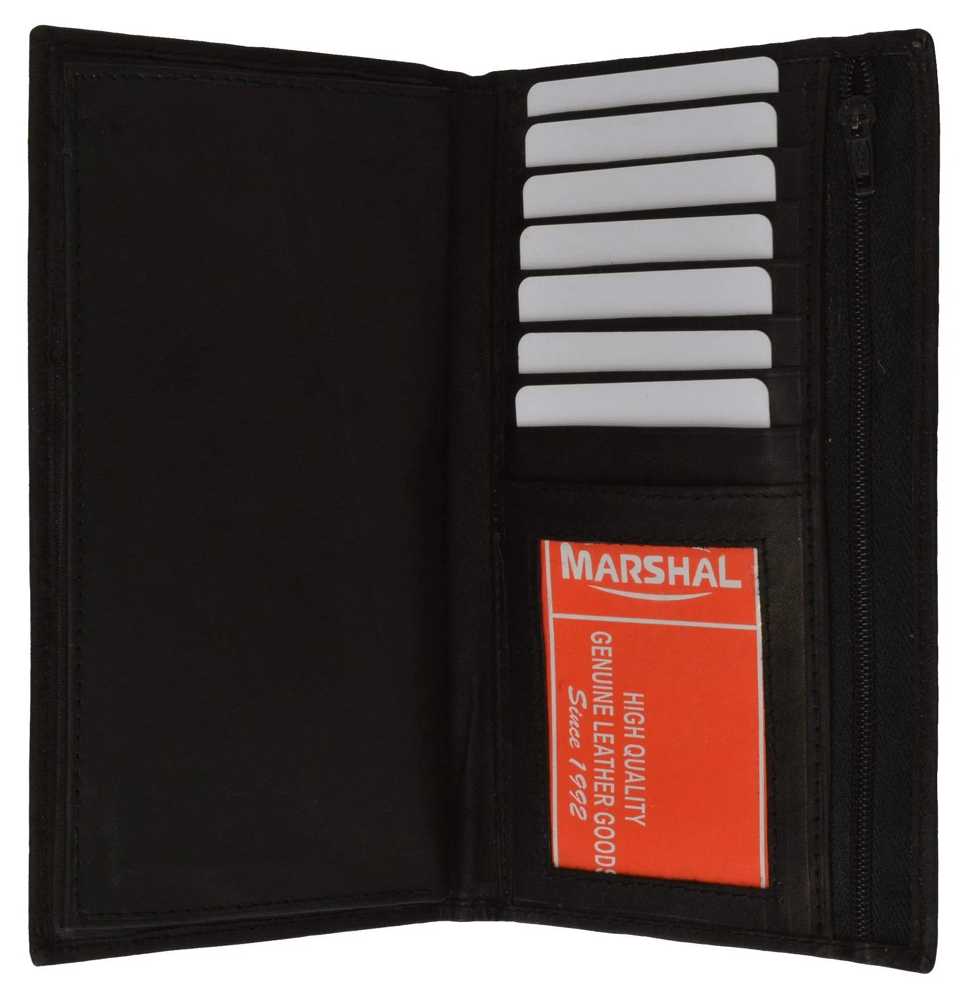 Genuine Leather Checkbook Cover Wallet Organizer with Credit Card Holder 253 CF (C)