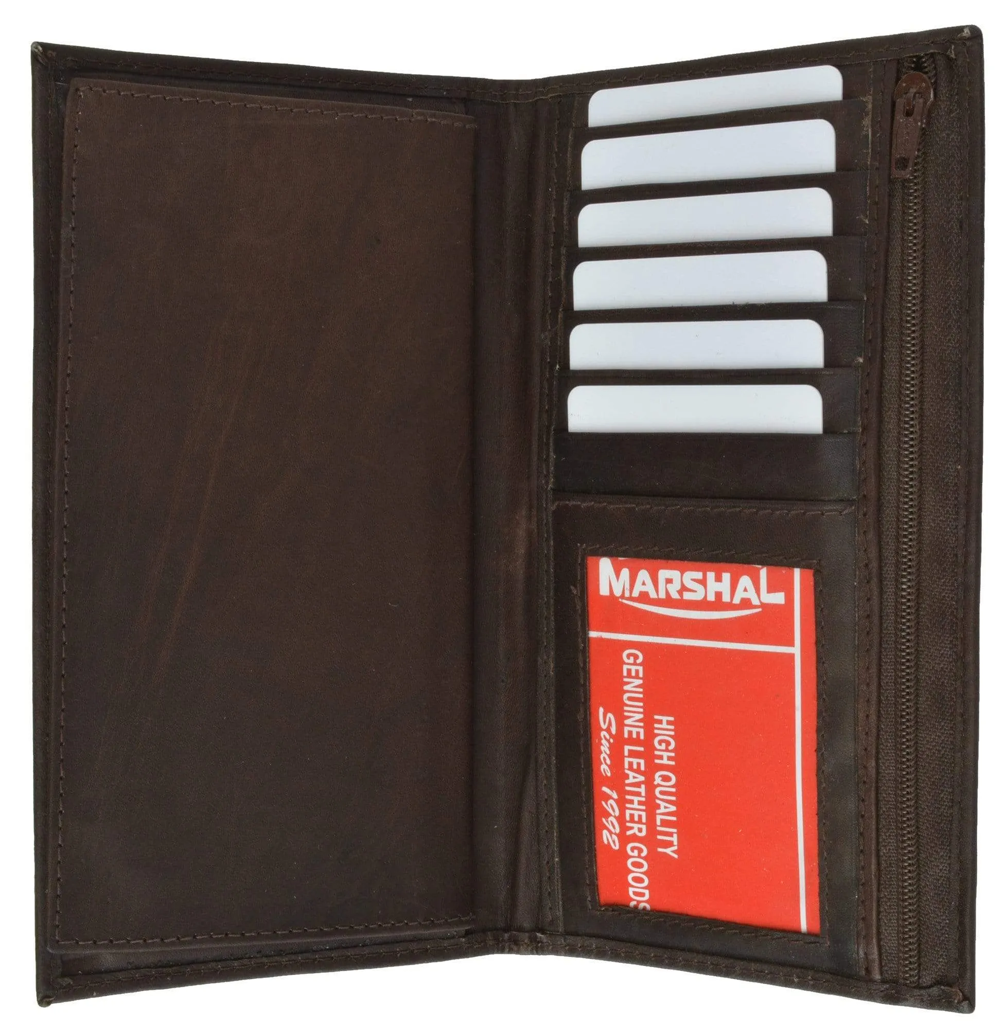 Genuine Leather Checkbook Cover Wallet Organizer with Credit Card Holder 253 CF (C)