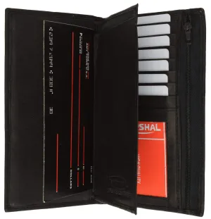 Genuine Leather Checkbook Cover Wallet Organizer with Credit Card Holder 253 CF (C)