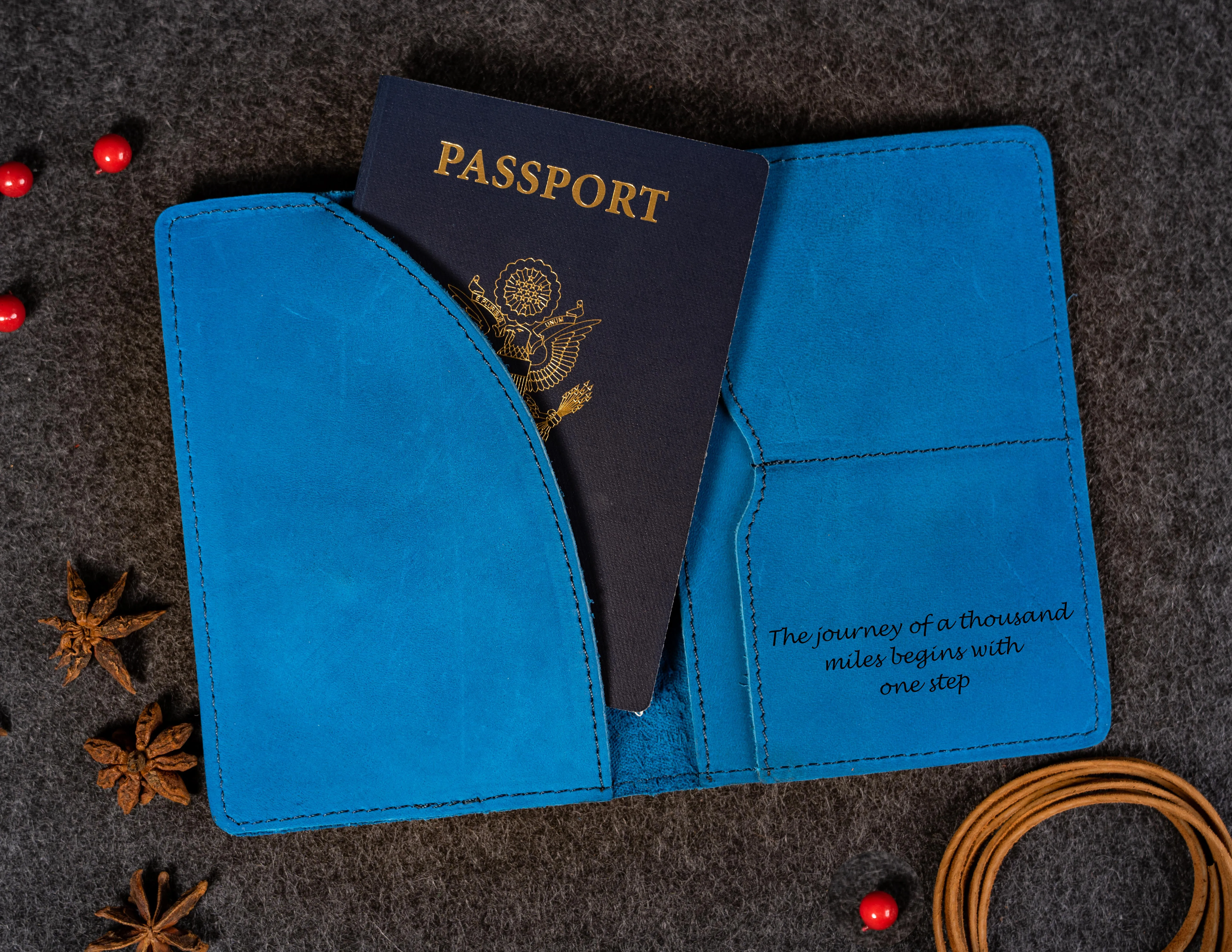 Genuine Leather Passport Holder Black