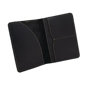 Genuine Leather Passport Holder Black