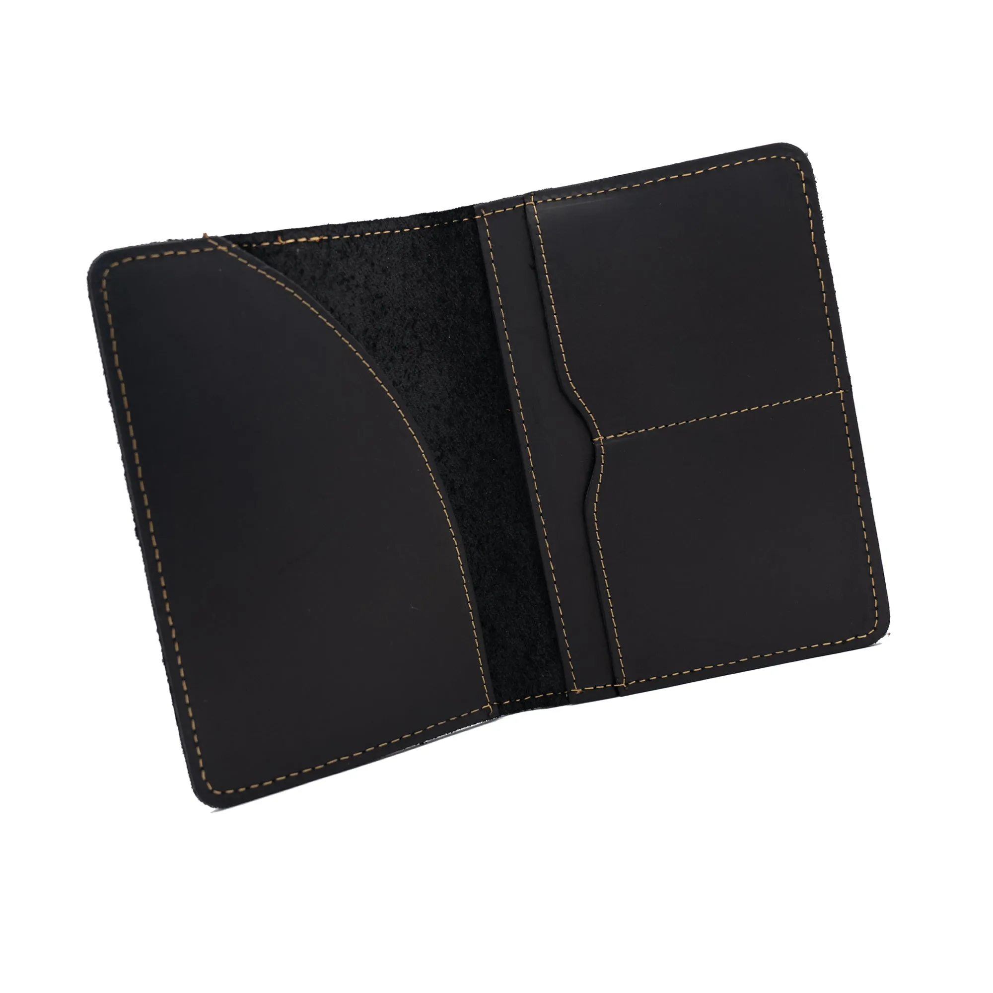 Genuine Leather Passport Holder Black