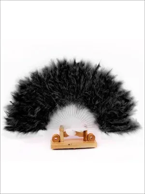 Girls Glamorous Vintage Style Feather Fan ( Multiple Color Options)