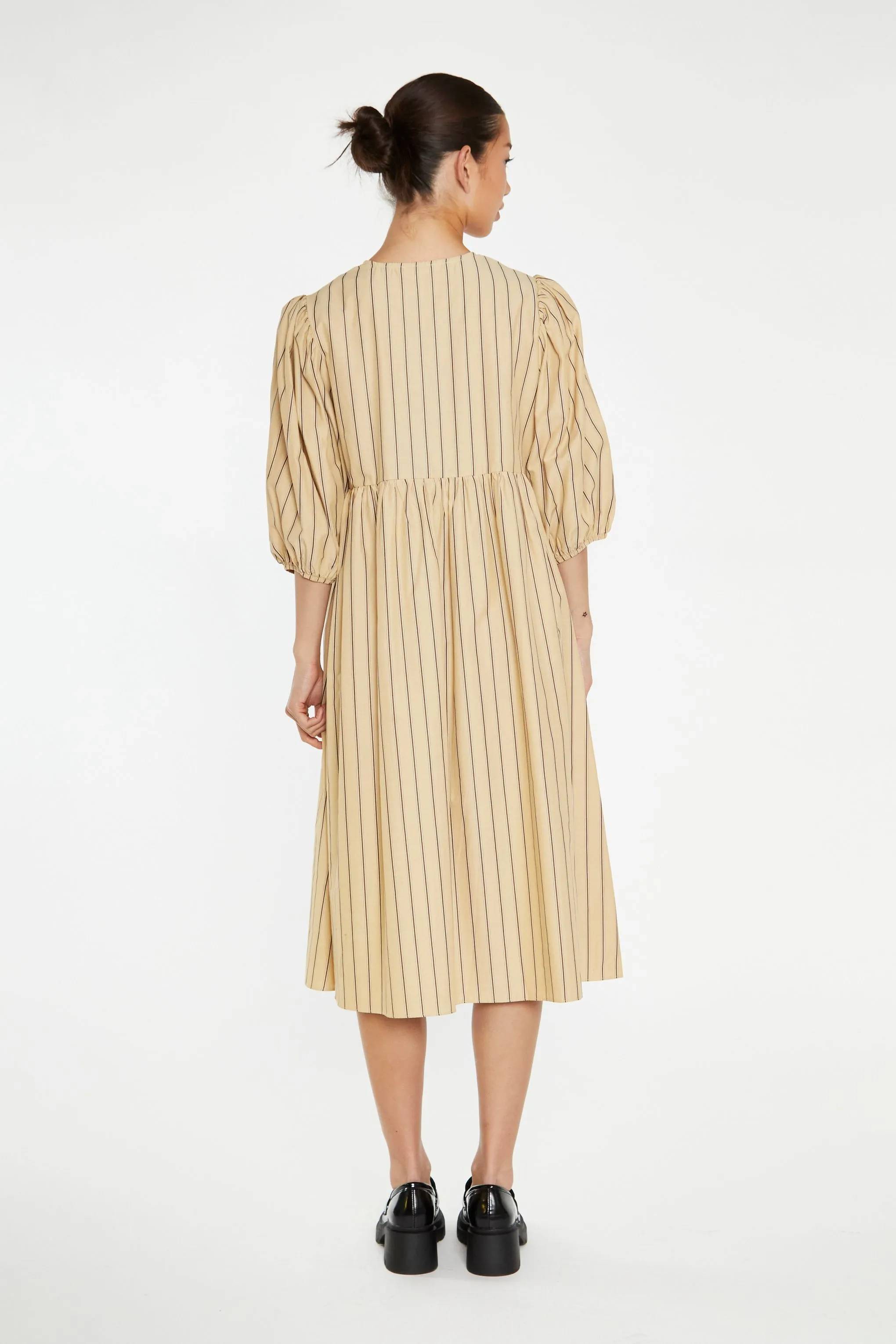 Glamorous - Beige Stripe Smock Dress