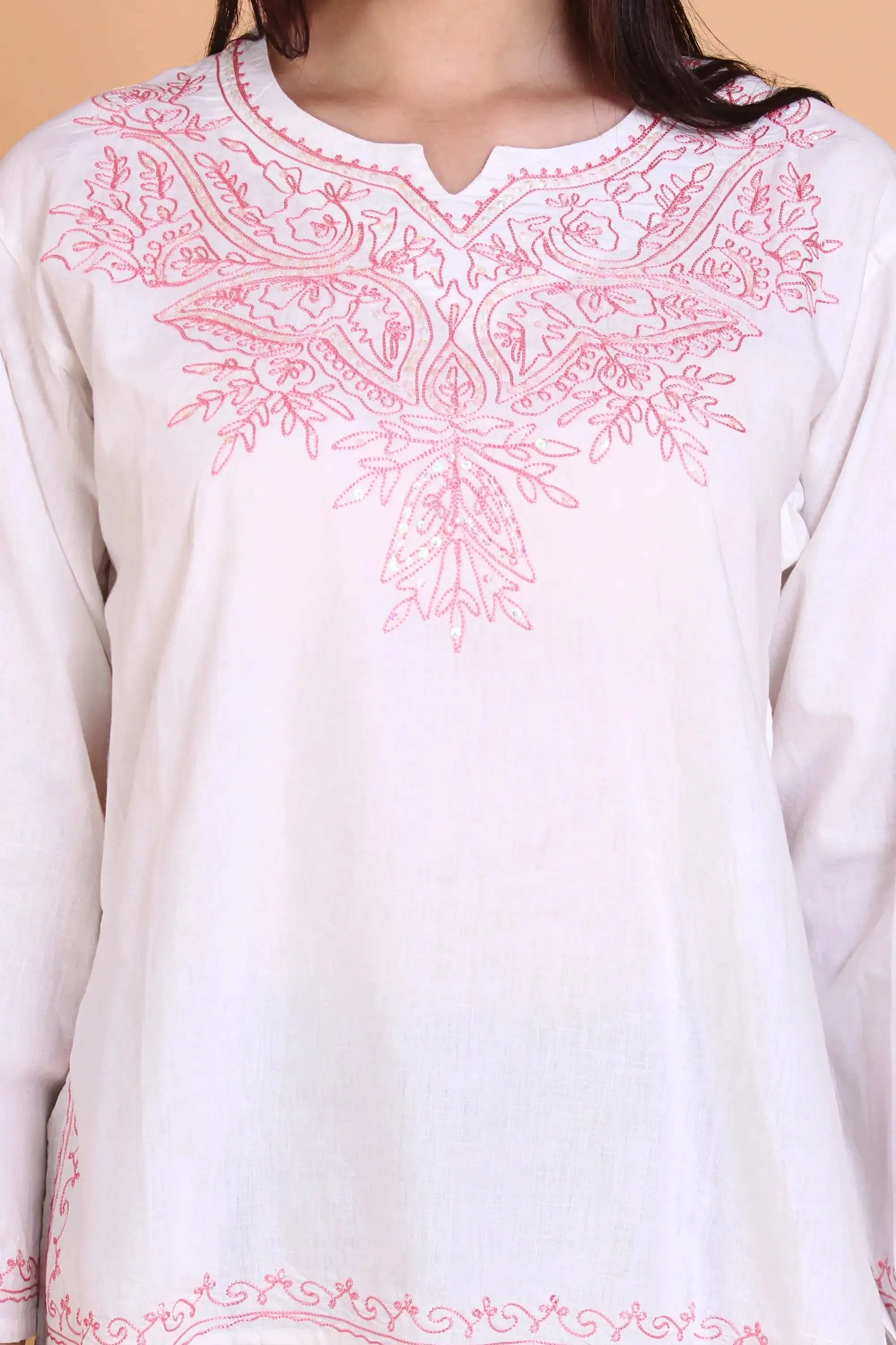 Glamorous Blush Embroidered Top