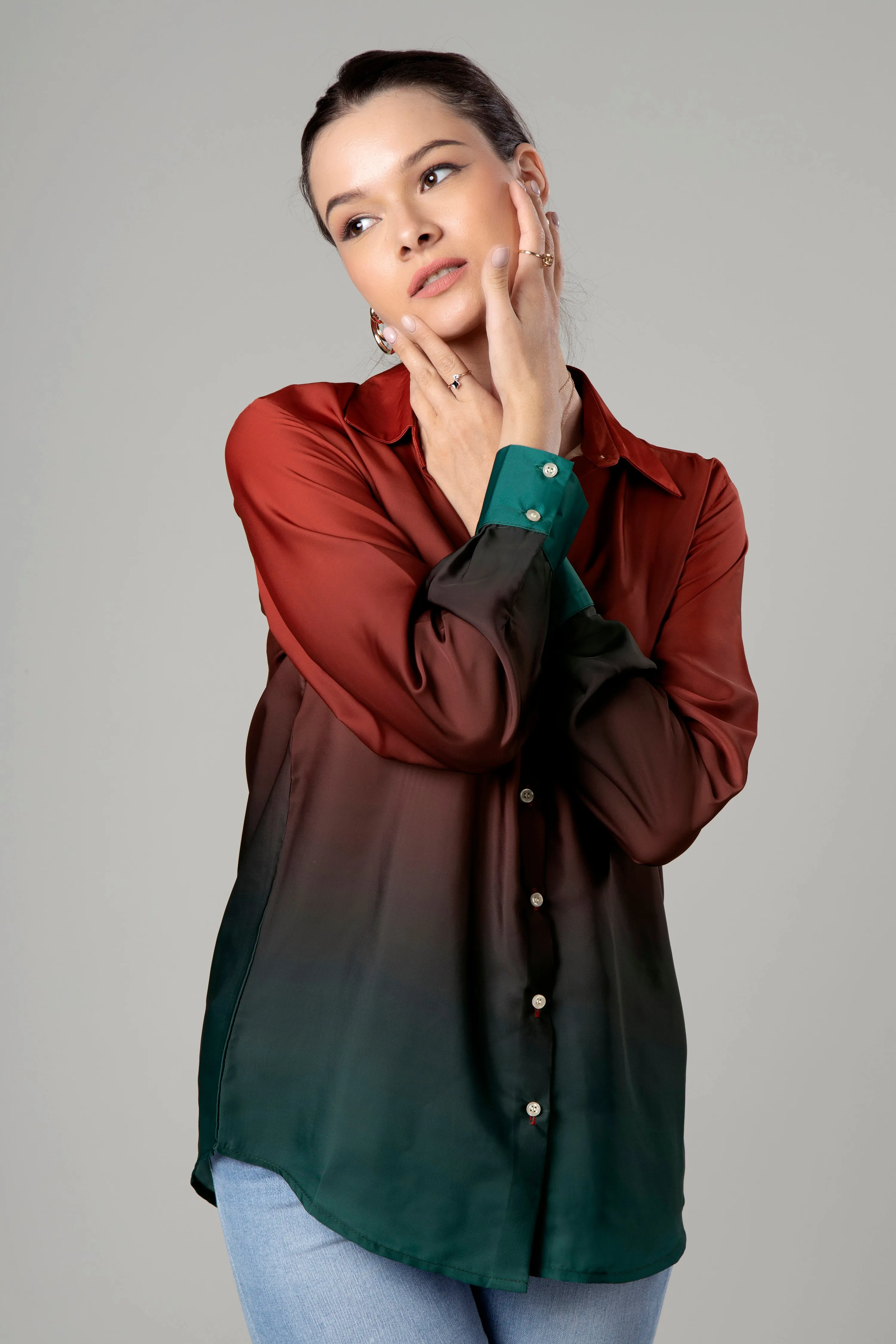 Glamorous Ombre Shirt For Women