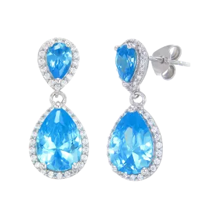 Glamorous Teardrop Blue Earrings