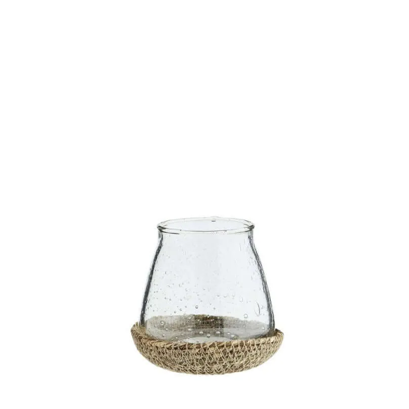 Glass Votive with Jute Tray