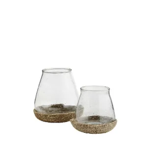 Glass Votive with Jute Tray
