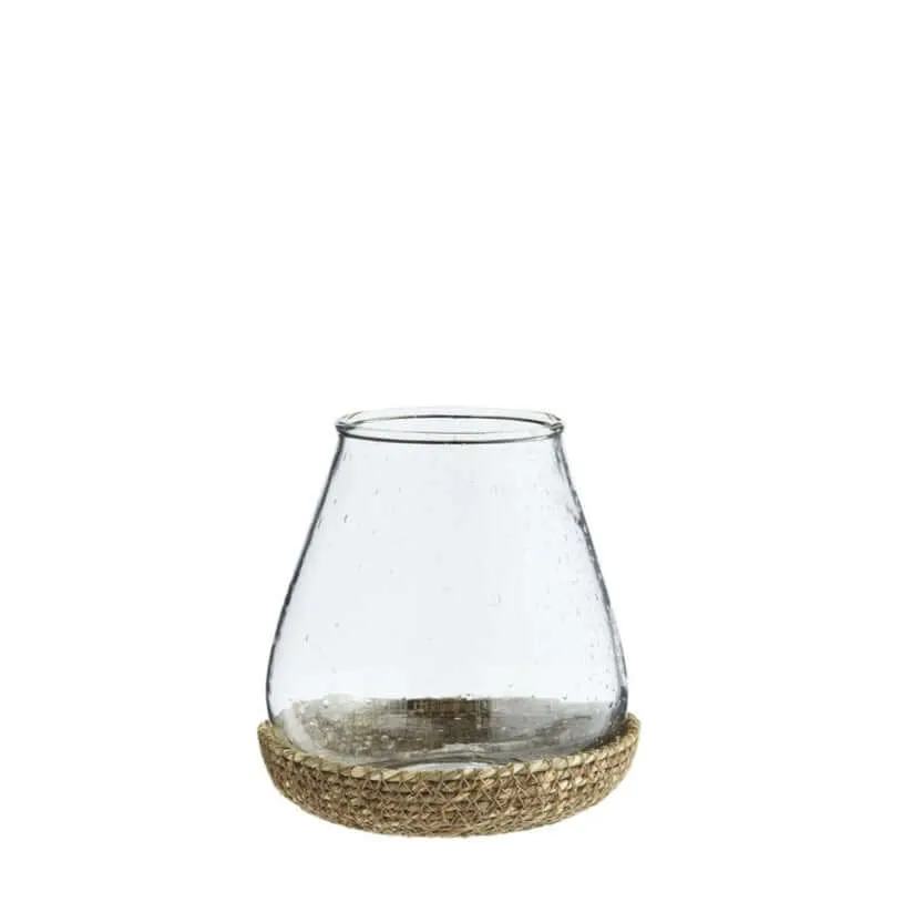 Glass Votive with Jute Tray