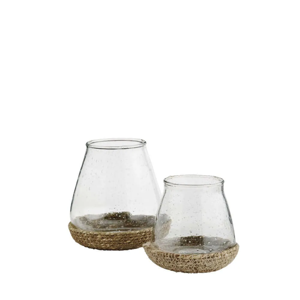 Glass Votive with Jute Tray