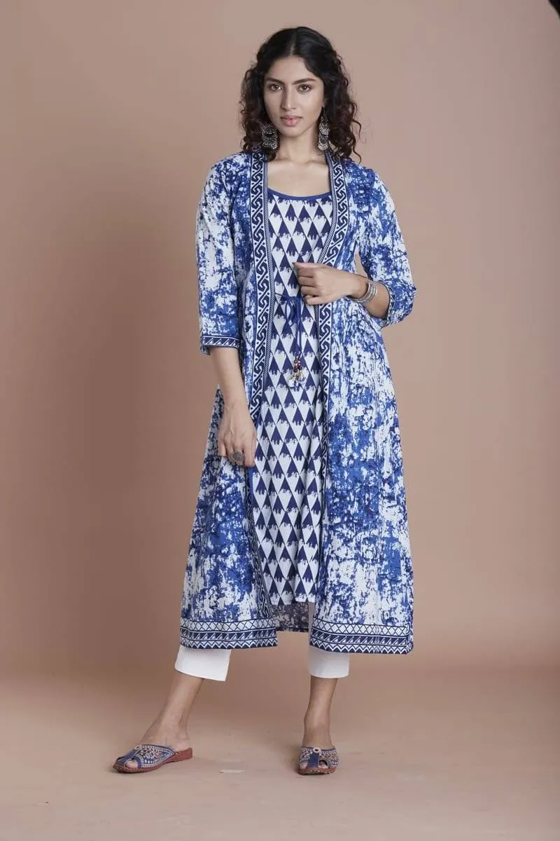 Gorgeous DC Kairi PC  Blue  Kurti Step into like jacket kurti for women