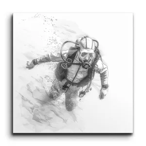 Graceful Diver: Underwater Elegance in Monochrome