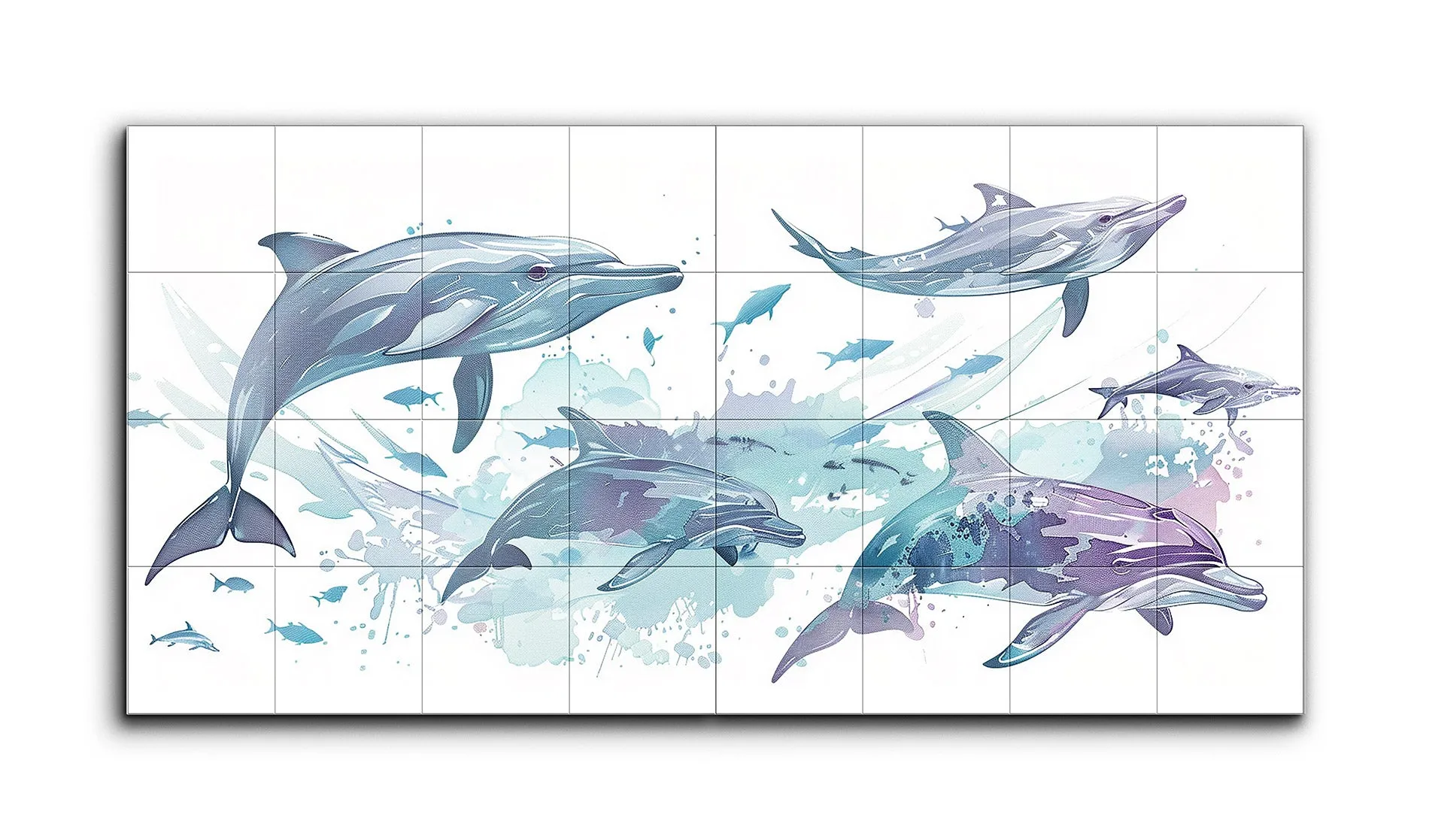 Graceful Dolphins in Vibrant Sea Colors