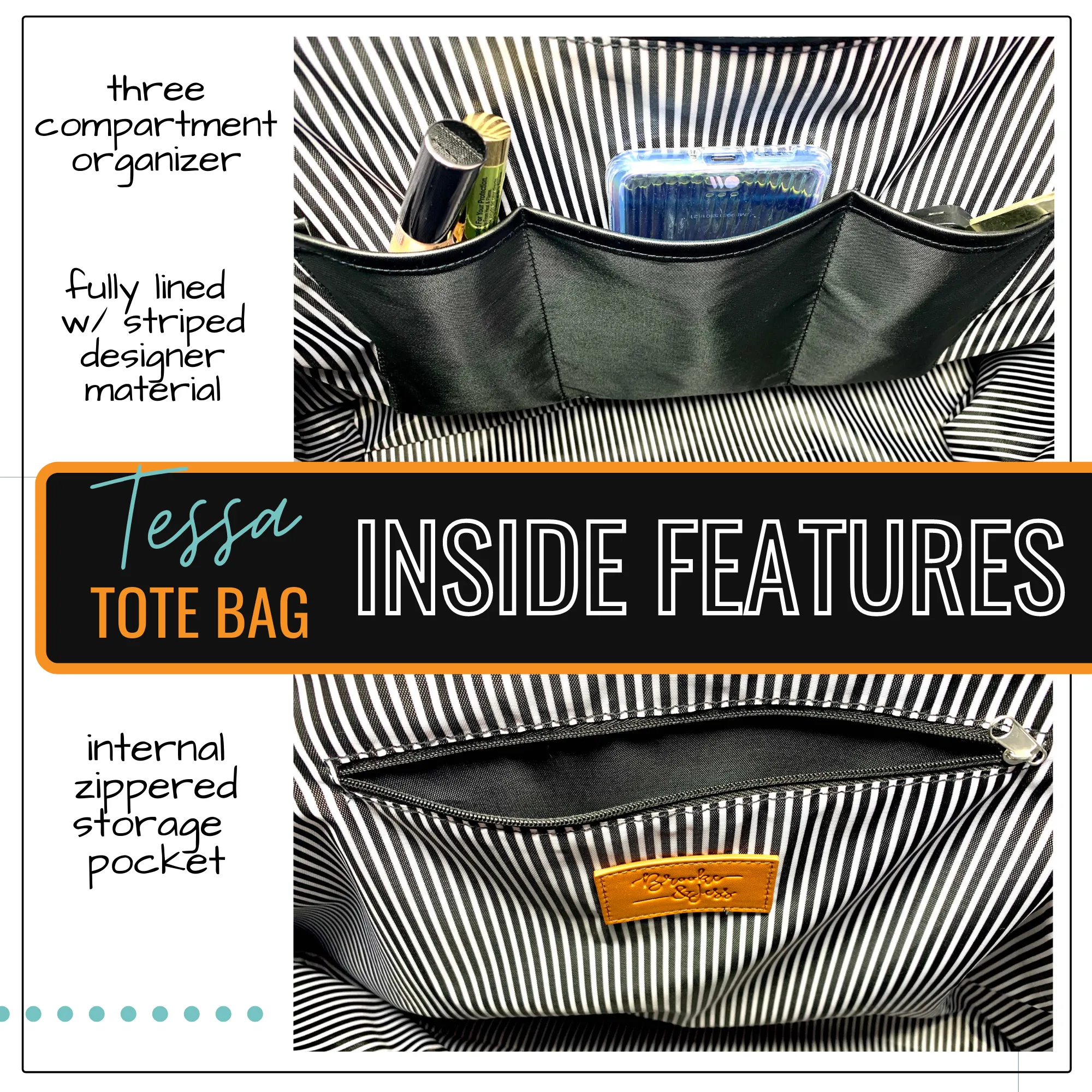 Grandma's Getaway Black Tessa Tote Bag for Grandmothers - Outlet Deal Utah