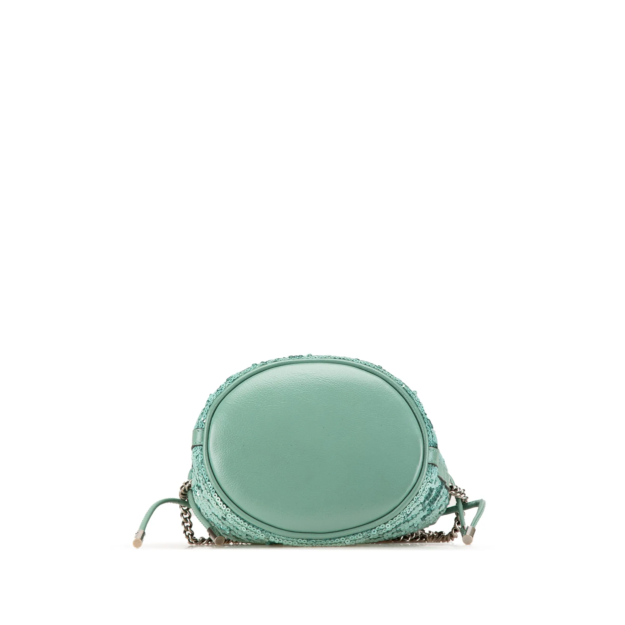 Green Gucci Mini GG Marmont Diagonal Matelasse Sequined 2.0 Bucket Bag