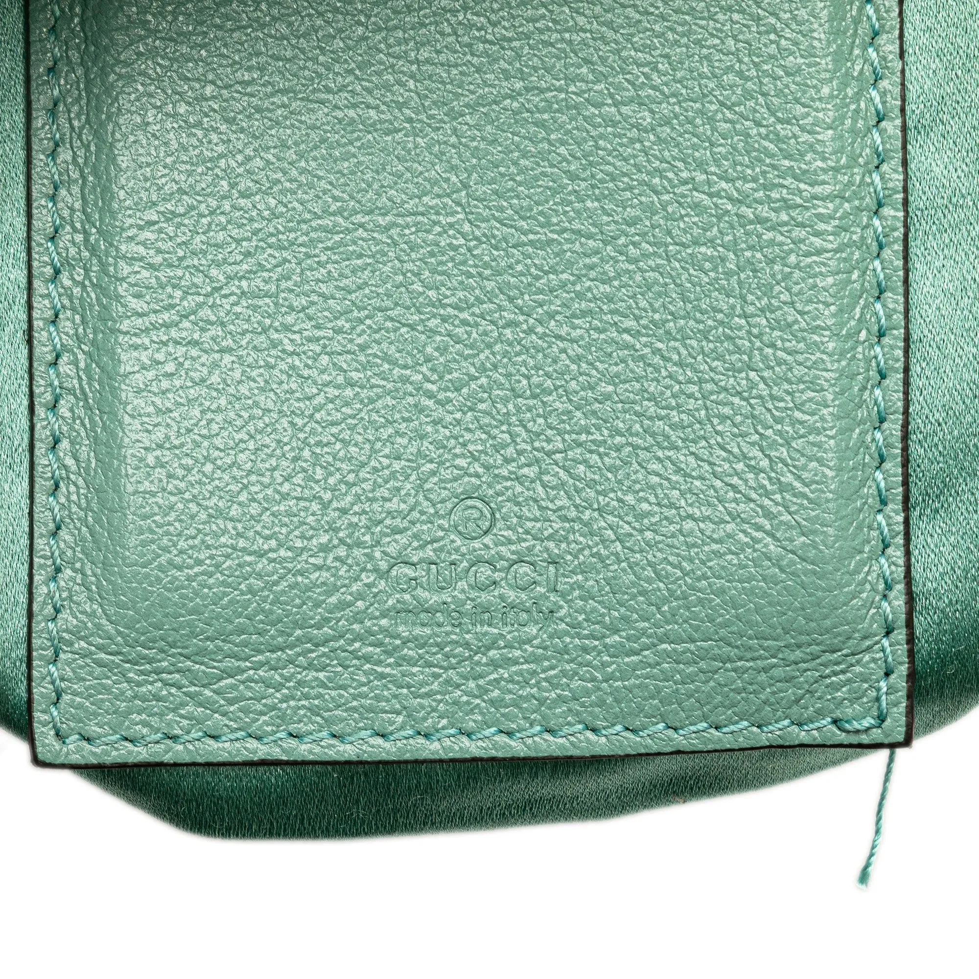 Green Gucci Mini GG Marmont Diagonal Matelasse Sequined 2.0 Bucket Bag
