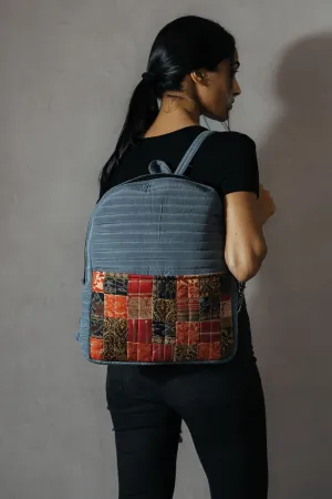 Grey Silk Godhadi Patchwork Bag